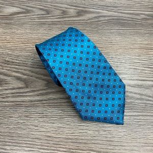 Christian Dior Teal w/ Maroon & Grey Check Tie